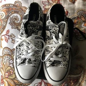 Black & White Cheetah Converse All Stars